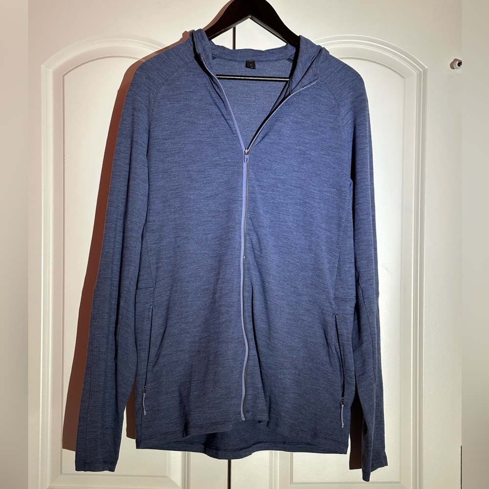 Lululemon Men's Full-Zip Hoodie. Size Large. Color = washed ink blue